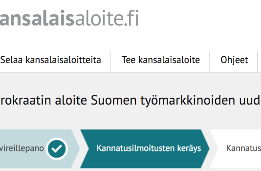 Kuvakaappaus kansalaisaloite-palvelusta
